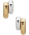 Anne Klein Pierced Post Two-tone Button Earrings In Multi