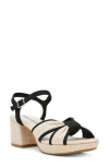 Anne Klein Pileni Ankle Strap Platform Sandal In White/black