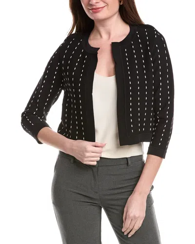 Anne Klein Pinstripe Cardigan In Neutral
