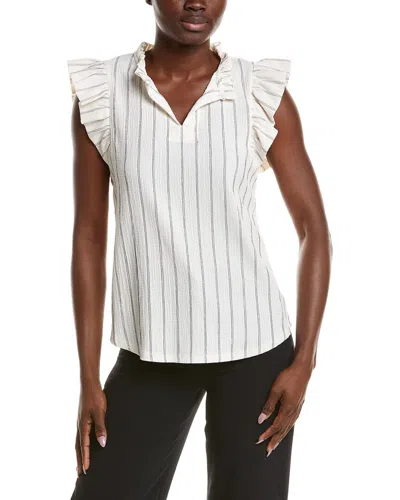 Anne Klein Pinstripe Top In White