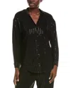 Anne Klein Pinstripe Tunic In Black