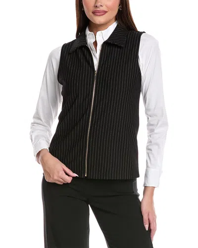 Anne Klein Pinstripe Vest In Black