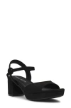 Anne Klein Piper Ankle Strap Platform Sandal In Black Suede