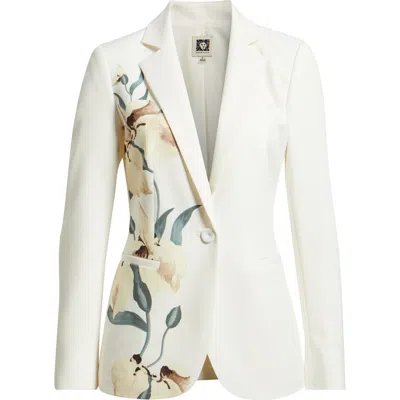 Anne Klein Placed Print Tailored Jacket In White