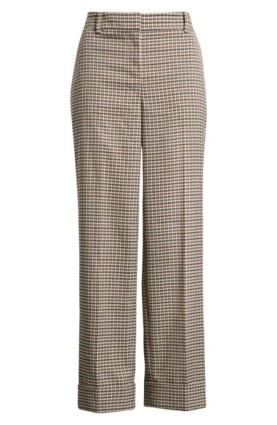 Anne Klein Plaid Cuff Pants In Multi
