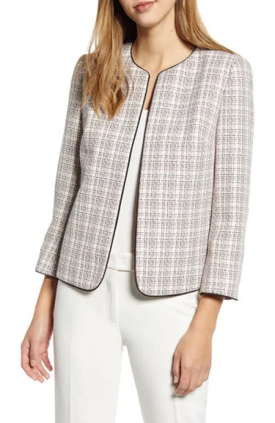 Anne Klein Plaid Jacket In Gray