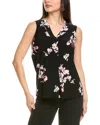 Anne Klein Pleat Front Shell In Black