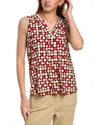 Anne Klein Women's Sleeveless Printed Blouse, Created For Macy's In Red