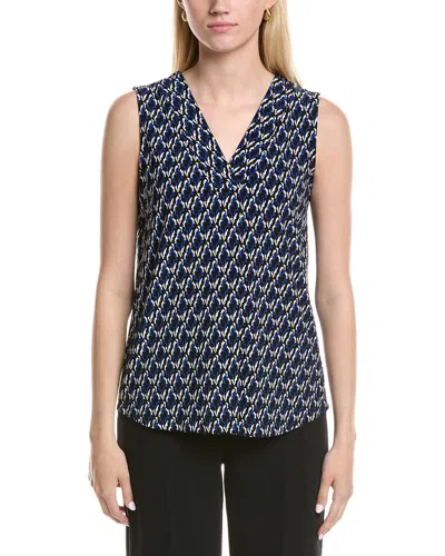 Anne Klein Pleat Front Top In Black