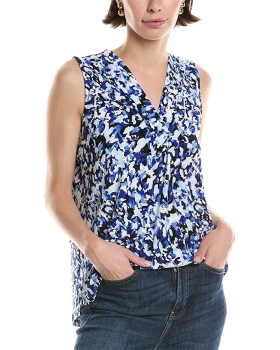 Anne Klein Pleat Front Top In Blue