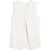 Anne Klein Womens Pleated Chiffon Shell In White