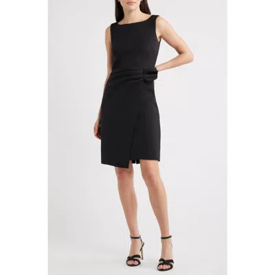 Anne Klein Pleat Sheath Dress In Black