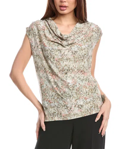 ANNE KLEIN PLEATED COWL NECK TOP