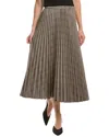 Anne Klein Pleated Midi Skirt In Multi