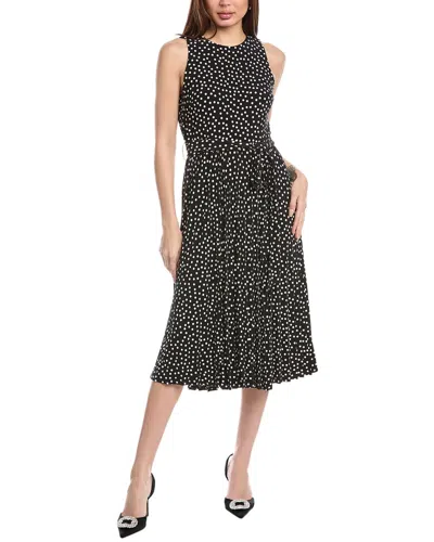 Anne Klein Pleated Skirt Dress In Black