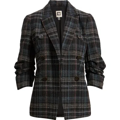 Anne Klein Pleated Sleeve Blazer In Multi