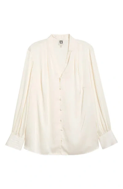 Anne Klein Pleated Top In Neutral