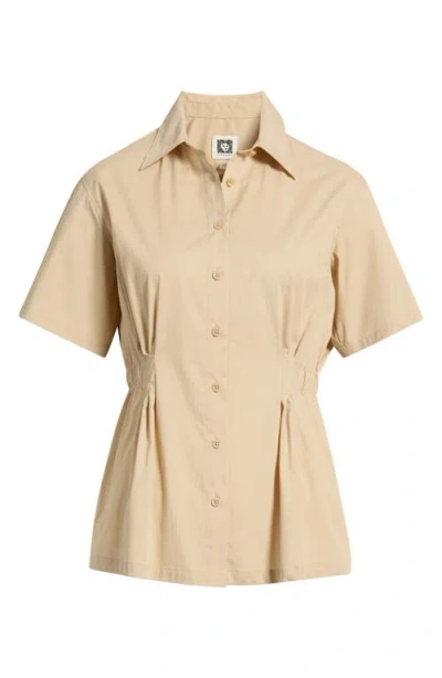 Anne Klein Pleated Waist Shirt In Neutral