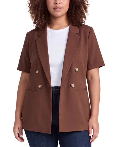 Anne Klein Plus Jacket In Brown