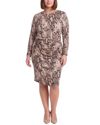 Anne Klein Plus Midi Printed Dress In Multi