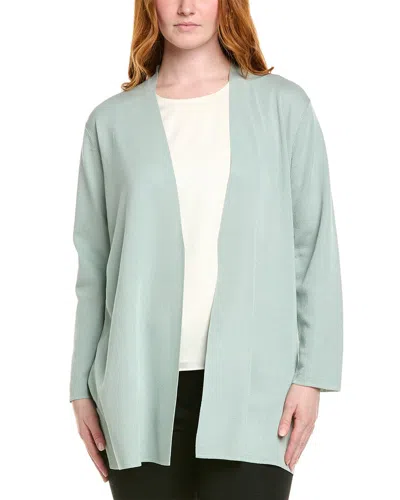 Anne Klein Plus Size Napa Open-front Cardigan In Blue
