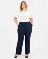 Anne Klein Plus Size Bootcut Pants In Blue