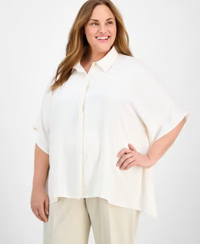 Anne Klein Plus Size Dolman-sleeve Vented-hem Blouse
