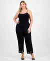 Anne Klein Plus Size Embellished High-rise Kick-flare Pants In Black