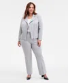 Anne Klein Plus Size High-rise Pull-on Compression Pants In Multi