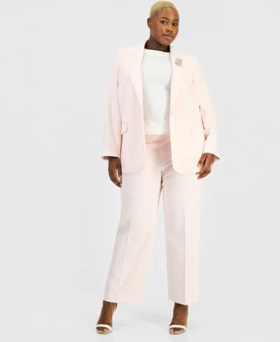 Anne Klein Plus Size High Rise Pull-on Pants In Neutral