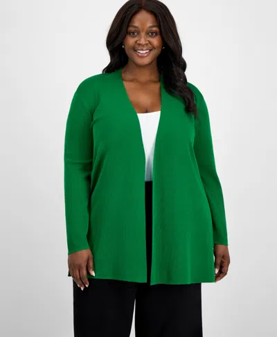 Anne Klein Plus Size Open-front Napa Cardigan