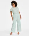ANNE KLEIN PLUS SIZE PULL-ON WIDE-LEG TAILORED PANTS