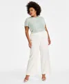 ANNE KLEIN PLUS SIZE PULL-ON WIDE-LEG TAILORED PANTS