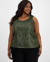 Anne Klein Plus Size Sequinned Sleeveless Top