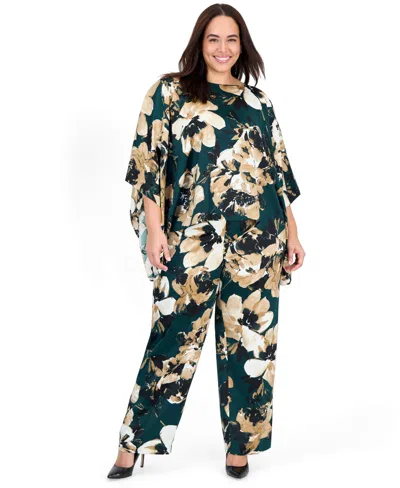 Anne Klein Plus Size Wide-leg Pull-on Pants In Green