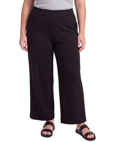 Anne Klein Plus Wide Leg Crop Pant In Black