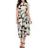 Anne Klein Plus Womens Floral Print Manmade Fit & Flare Dress