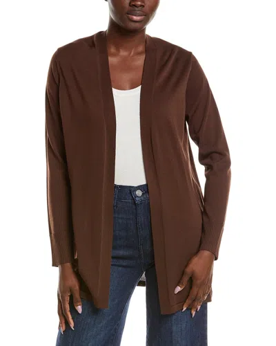 Anne Klein Pocket Cardigan In Brown