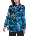 Anne Klein Poet Blouse In Blue
