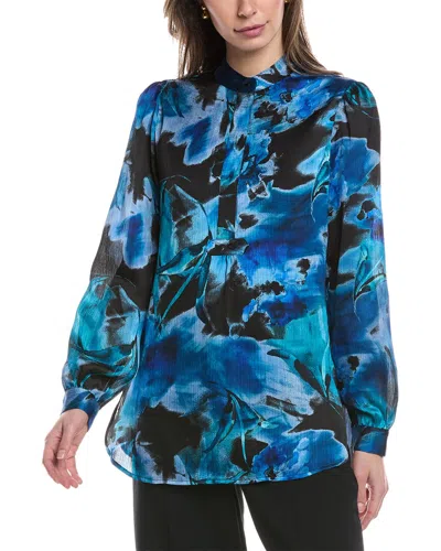 Anne Klein Poet Blouse In Blue