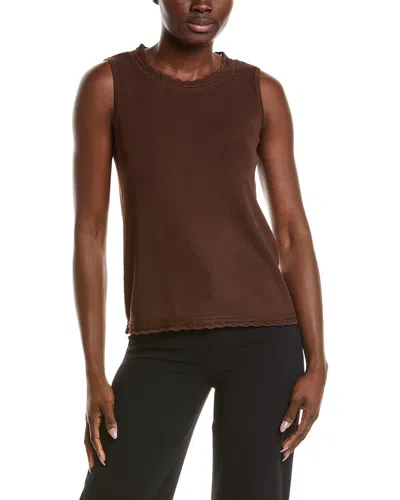 Anne Klein Pointelle Trim Sweater Tank In Multi