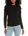 Anne Klein Pointelle Wool-blend Sweater In Black