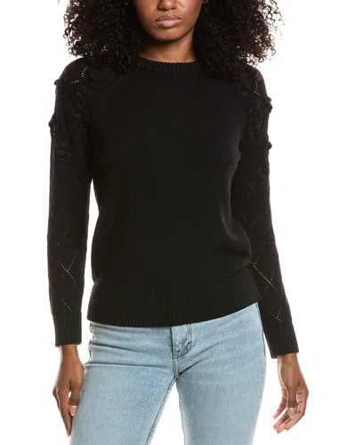 ANNE KLEIN POINTELLE WOOL-BLEND SWEATER