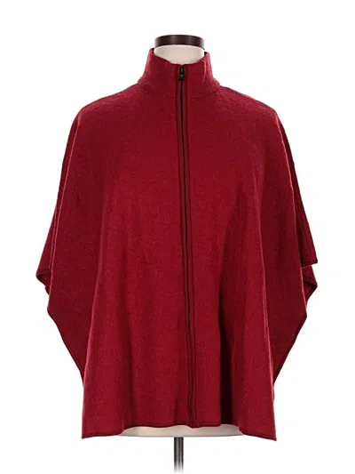 Pre-owned Anne Klein Poncho In Burgundy