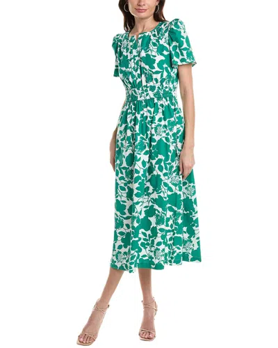 Anne Klein Poplin Maxi Dress In Green