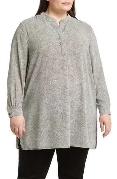 Anne Klein Popover Tunic Blouse In Gray