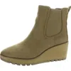 Anne Klein Portia Womens Zipper Microfiber Wedge Boots In Multi