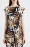 Anne Klein Extended Shoulder Top In Multi