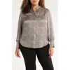 Anne Klein Print Top In Brown