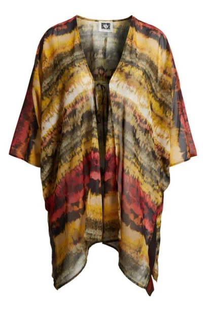 Anne Klein Women's Tie-dyed Tie-neck Kimono In Multi